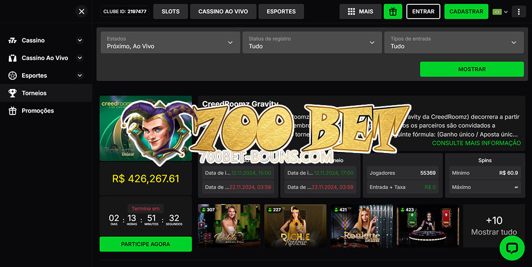700 bet Bônus